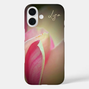 Personalised Pink Flower Apple iPhone Case