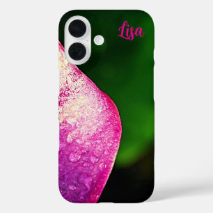 Personalised Pink Flower Apple iPhone Case