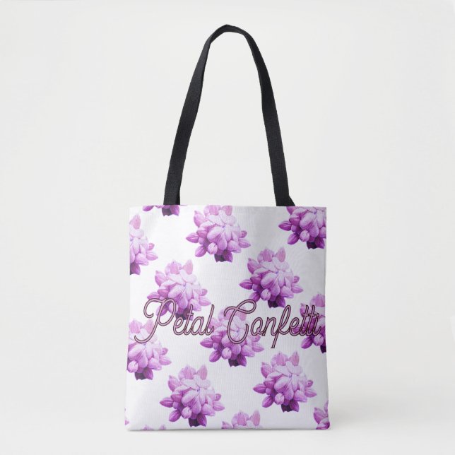 Personalised Pink Flower Confetti Tote Bag (Front)