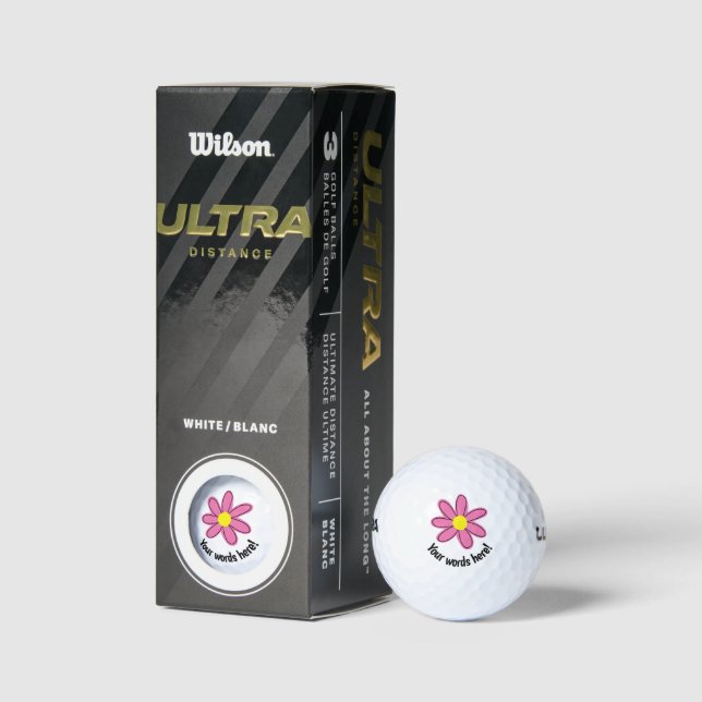 Personalised Pink Flower Golf Balls (Packaging)