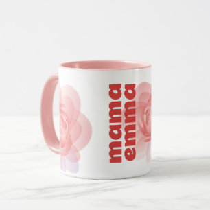 Personalised Pink Flower Mug Custom Gift for Mum