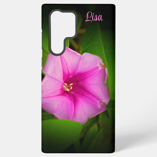 Personalised Pink Flower Samsung Case (Back)