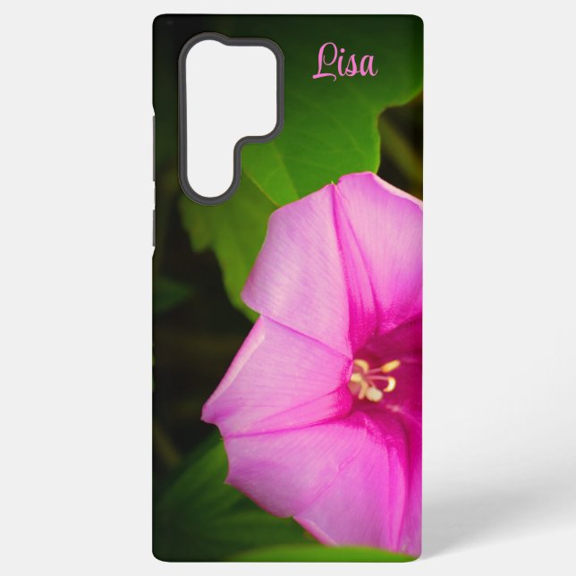 Personalised Pink Flower Samsung Case (Back)