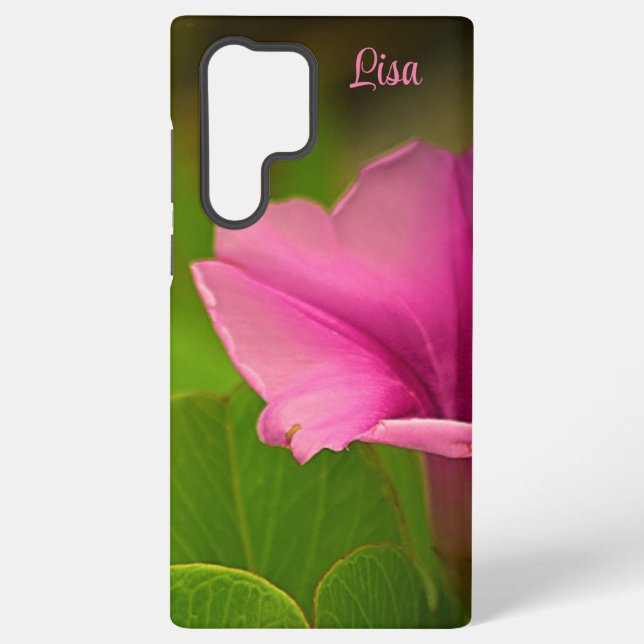 Personalised Pink Flower Samsung Case (Back)