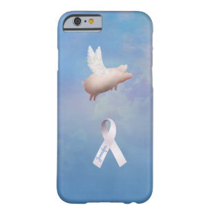 Personalised Pink Flying PIg With Ribbon Barely There iPhone 6 Case