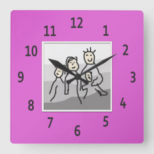 Personalised Pink Framed Your Photo Square Wall Clock