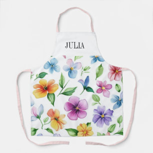 Personalised Pink French Floral Toile Apr Apron