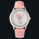 Personalised Pink French Poodle Watch<br><div class="desc">This adorable watch features a sweet pink french poodle puppy and can be personalised with your little girl's name,  monogram,  or any text of your choice for a sweet custom gift.</div>