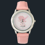 Personalised Pink French Poodle Watch<br><div class="desc">This adorable watch features a sweet pink french poodle puppy and can be personalised with your little girl's name,  monogram,  or any text of your choice for a sweet custom gift.</div>