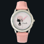 Personalised Pink French Poodle Watch<br><div class="desc">This adorable watch features a sweet pink french poodle puppy and can be personalised with your little girl's name,  monogram,  or any text of your choice for a sweet custom gift.</div>