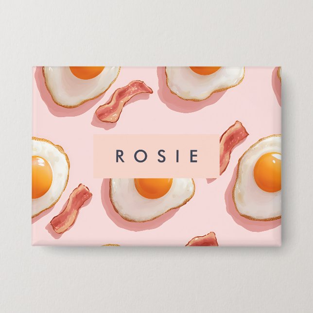 Personalised Pink Fried Eggs and Bacon Pattern (Front)