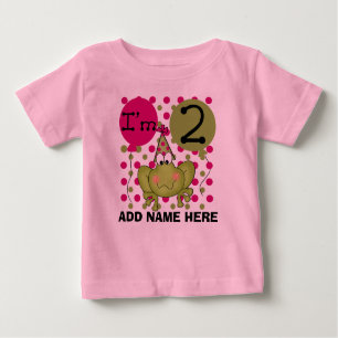 Personalised Pink Frog 2nd Birthday T-shirt