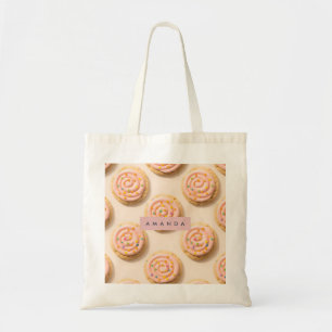 Personalised Pink Frosted Cookie Pattern Tote Bag