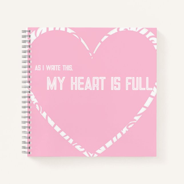 Personalised Pink Full Heart Square Journal (Front)