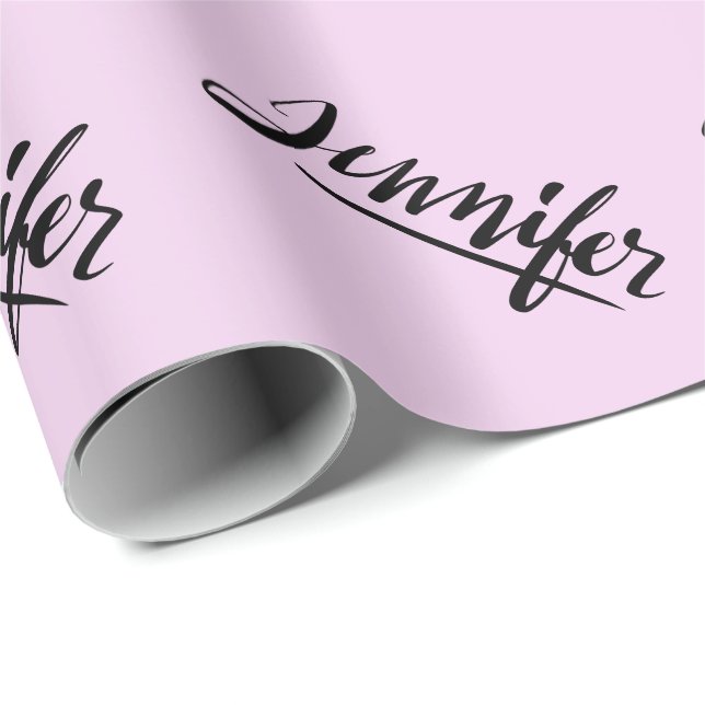 Personalised pink gift wrap for Jennifer | Custom (Roll Corner)
