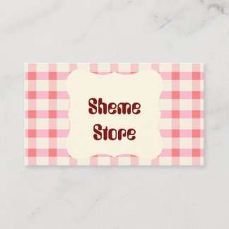 Personalised Pink Gingham Business Card | Custom E