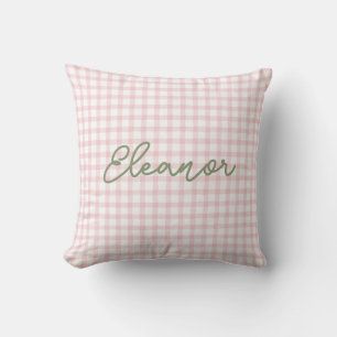 Personalised Pink Gingham Pillow   Silly Goose