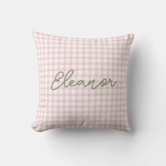 Personalised Pink Gingham Pillow | Silly Goose
