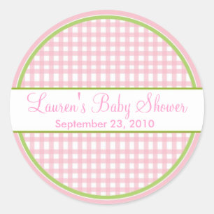 Personalised Pink Gingham Stickers