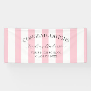 Personalised Pink Girls Graduation Banner
