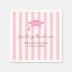 Personalised Pink Girls Graduation Napkin