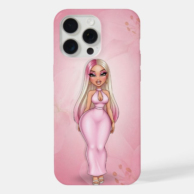 Personalised Pink Glamour Phone Case (Back)
