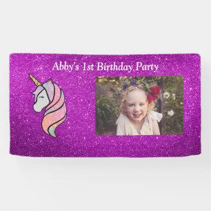 Personalised Pink Glitter Banner