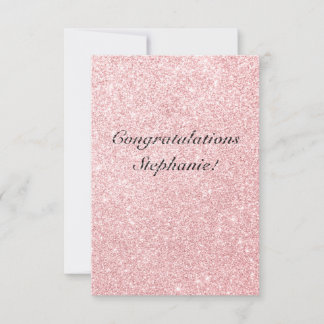 Personalised Pink Glitter  Congratulations Card