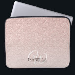 Personalised Pink Glitter Ombre Name Monogram Laptop Sleeve<br><div class="desc">Chic faux pink glitter design with ombre effect,  the pink glitter fades onto a white background. You can personalise these elegant laptop sleeve with your name and monogram or other text. Perfect personalised gift laptop sleeve. If you need any help or matching products,  please contact us through our store.</div>