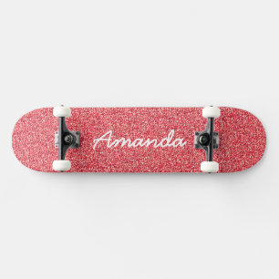 Personalised Pink Glitter skateboard