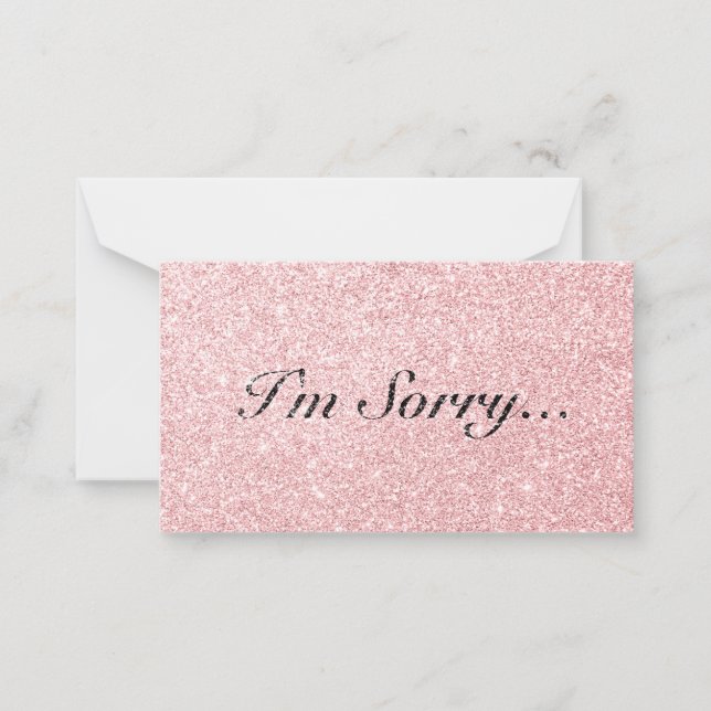 Personalised Pink Glitter Style I'm Sorry Card (Front)