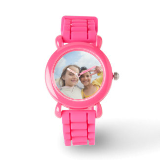 Personalised Pink Glitter Watch: Custom BFF Photo Watch