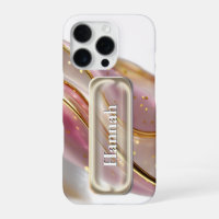 Personalised Pink Gold Glass UI Button Name 