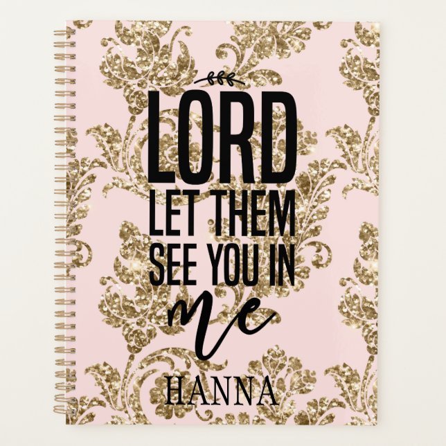 Personalised Pink Gold Motivational Planner (Front)