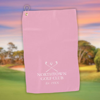 Personalised Pink Golf Club Name Golf Towel