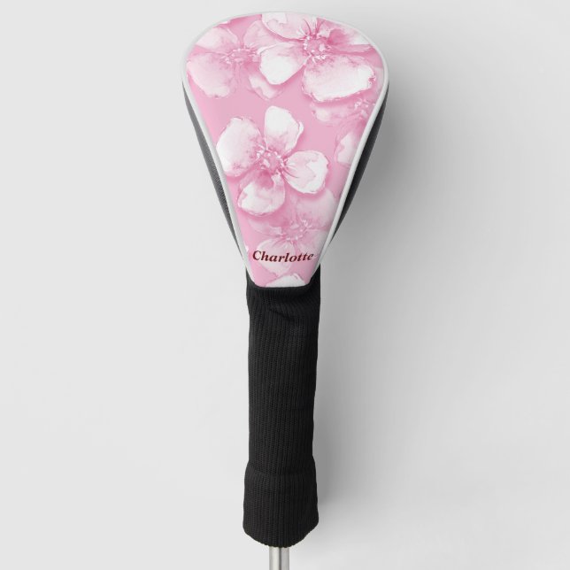 Personalised Pink    Golf Head Cover (Front)