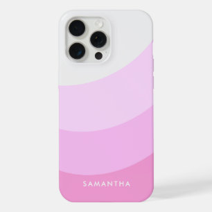 Personalised Pink Gradient Modern Name Cute Girly iPhone 15 Pro Max Case