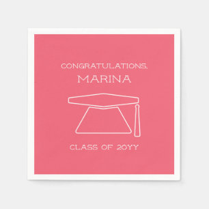 Personalised Pink Graduation Party  Napkin