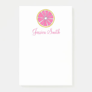 Personalised Pink Grapefruit Citrus Fruit Post Its Post-it Notes