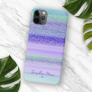 Personalised Pink Green Blue Purple Stripe Art iPhone 11 Pro Max Case