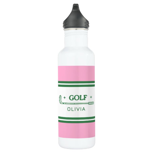 Personalised Pink & Green Golf Custom 710 Ml Water Bottle (Right)