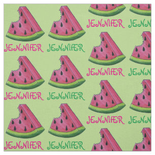 Personalised Pink Green Watermelon Slice Fruit Fabric