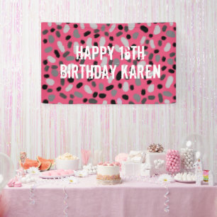 Personalised Pink Grey Black Jelly Bean Banner