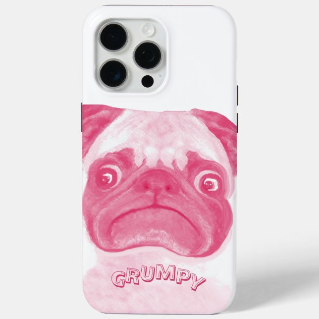 Personalised PINK Grumpy Puggy Case-Mate iPhone Case (Back)