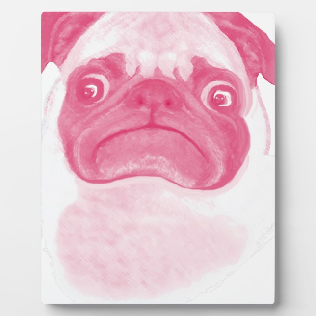 Personalised PINK Grumpy Puggy Plaque (Front)