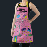Personalised Pink Hanukkah Apron<br><div class="desc">Personalised Pink Hanukkah Apron.
All text can be edited.</div>