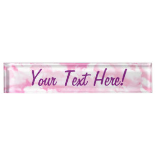 Personalised Pink Happy Clouds Nameplate