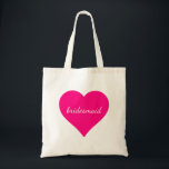 Personalised  Pink Heart Bridesmaid Tote Bag<br><div class="desc">This is Personalised  Pink Heart Bridesmaid pattern tote bag. This personalised name monogram cute vintage tote bag is best gift idea for bride and bridesmaids at weddings. It is a great accessory for your bridesmaids and perfect for carrying around all of those party plans.</div>