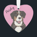 Personalised Pink Heart Entlebucher Mountain Dog Ornament<br><div class="desc">I am in love with this beautifully detailed watercolor illustration of a tricolor entlebucher mountain dog on a sweet pink heart! Personalise these pastel ornaments and make the nice list this year! For the perfect presents, pair it with a matching item from the collection for a thoughtful housewarming, bridal shower,...</div>