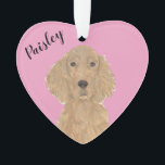 Personalised Pink Heart Irish Setter Ornament<br><div class="desc">I am in love with this beautifully detailed watercolor illustration of an irish setter dog on a sweet pink heart! Personalise these pastel ornaments and make the nice list this year! For the perfect presents, pair it with a matching item from the collection for a thoughtful housewarming, bridal shower, teacher,...</div>